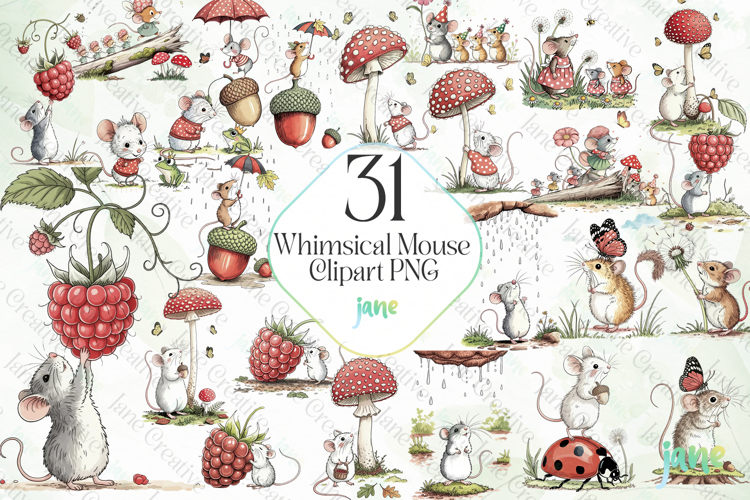 Whimsical Mouse Clipart PNG