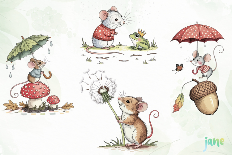 Whimsical Mouse Clipart PNG