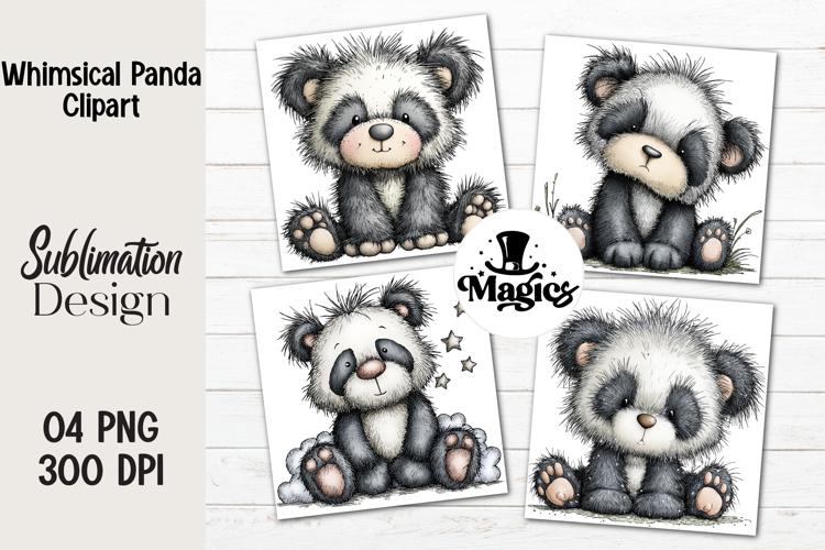 Whimsical Panda Clipart PNG