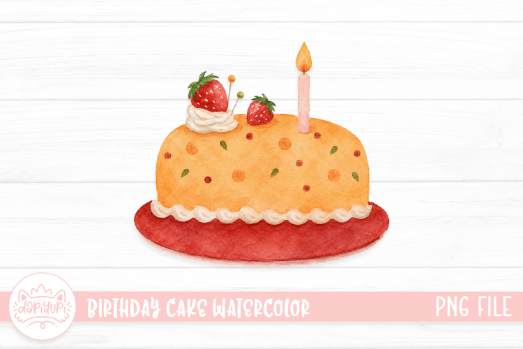 Whimsical pastel cake with candle