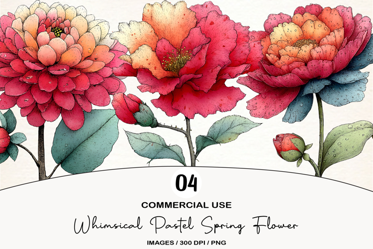 Whimsical Pastel Spring Flower