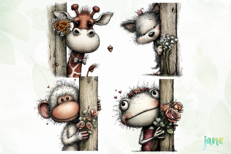 Whimsical Peek-a-Boo Woodland Animals