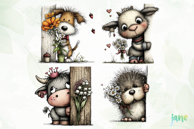 Whimsical Peek-a-Boo Woodland Animals