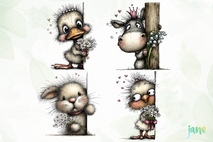 Whimsical Peek-a-Boo Woodland Animals