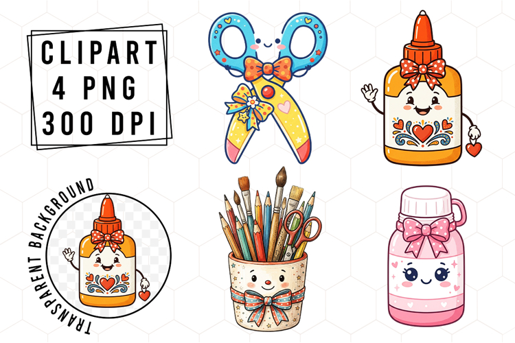Whimsical Pink Back to School Clipart
