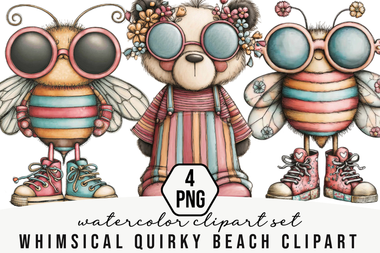 Whimsical Quirky Beach Clipart