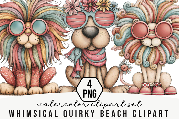 Whimsical Quirky Beach Clipart