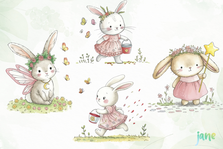 Whimsical Rabbit Clipart