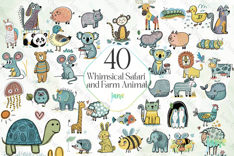 Whimsical Safari and Farm Animal