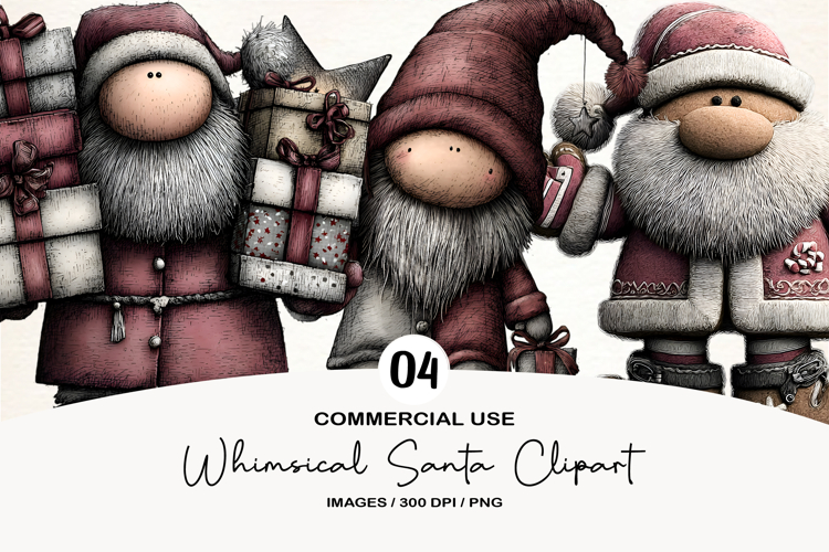 Whimsical Santa Clipart