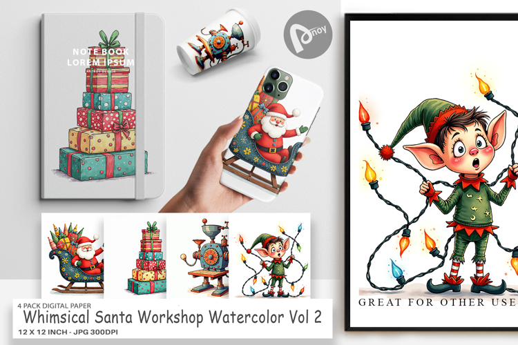 Santa Workshop Digital Paper