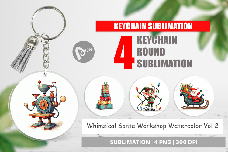 Santa Workshop Keychain