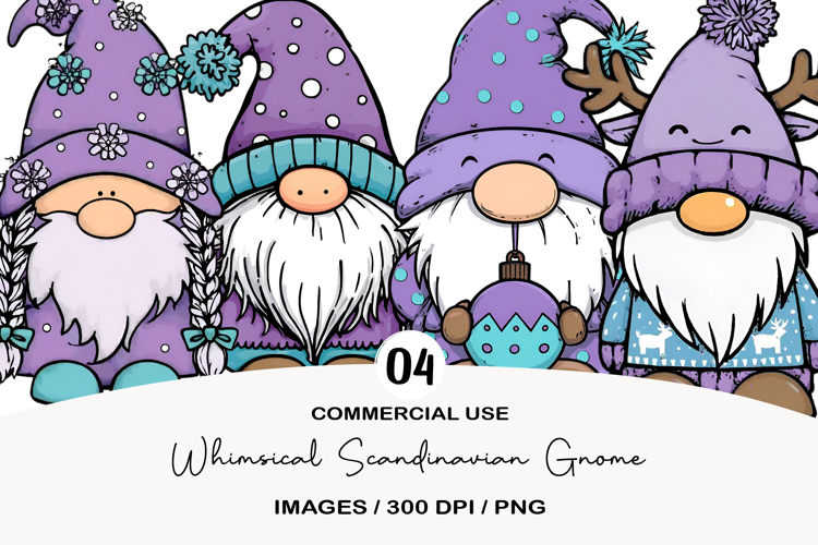Whimsical Scandinavian Gnome Clipart