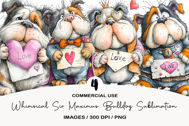 Whimsical Sir Maximus Bulldog Sublimation