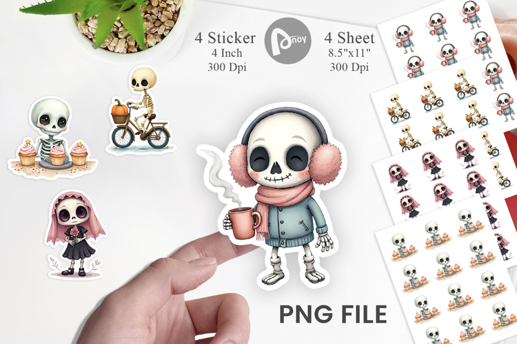 Whimsical Skeletons Sticker