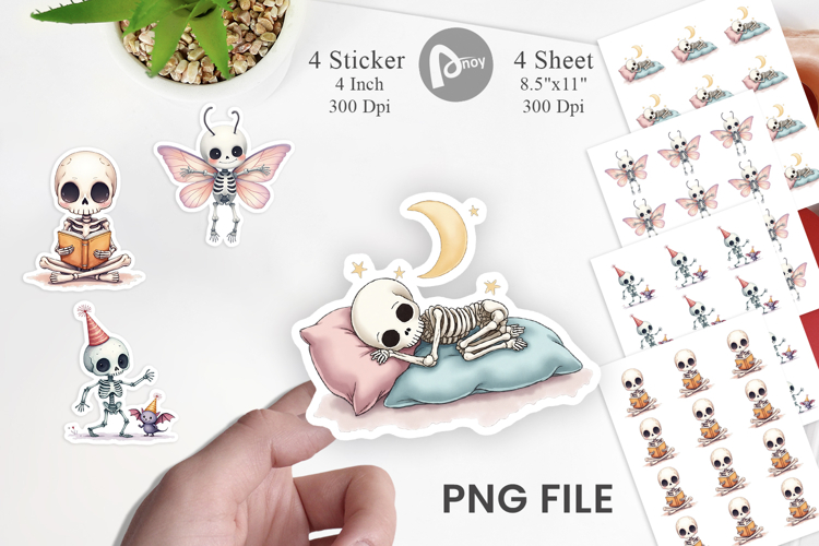Whimsical Skeletons Sticker