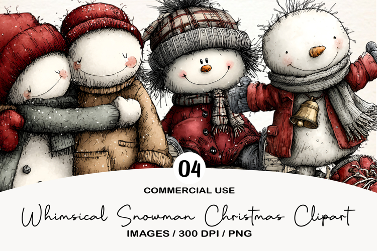 Christmas Snowman Clipart Image 8