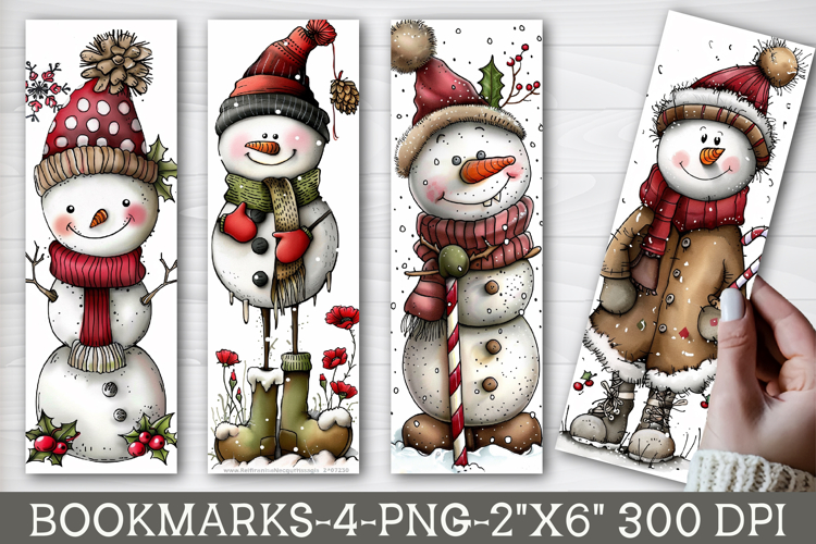 Whimsical Snowmen Printable Bookmark