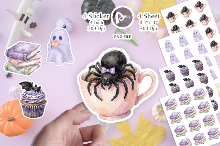 Spooky Lavender Tea Party Sticker