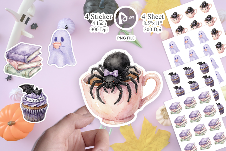 Spooky Lavender Tea Party Sticker