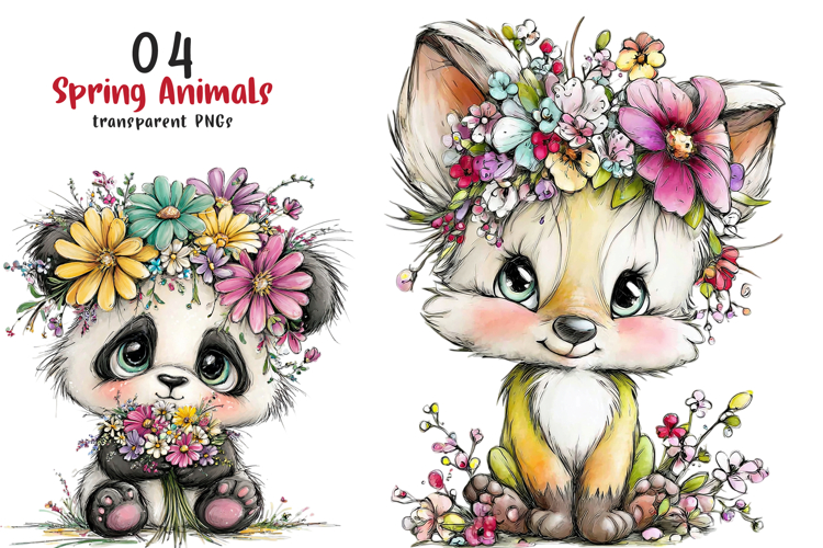 Whimsical Spring Animals Clipart