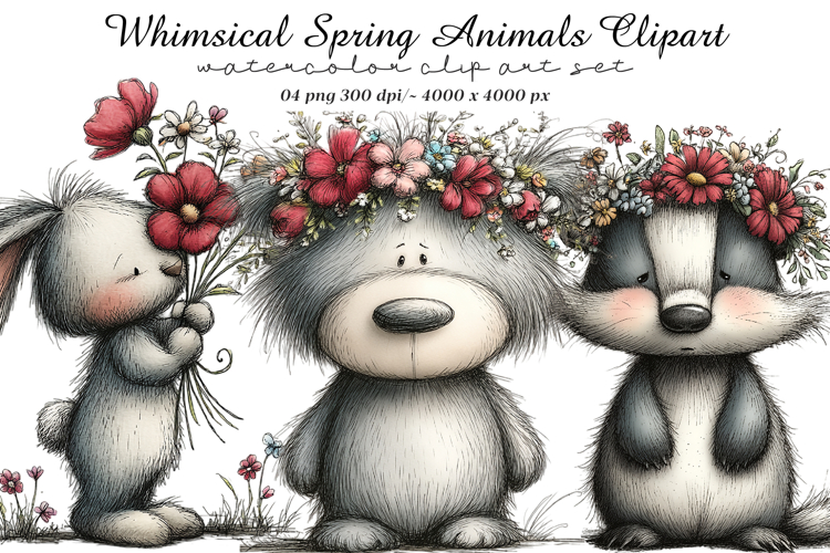 Whimsical Spring Animals Clipart