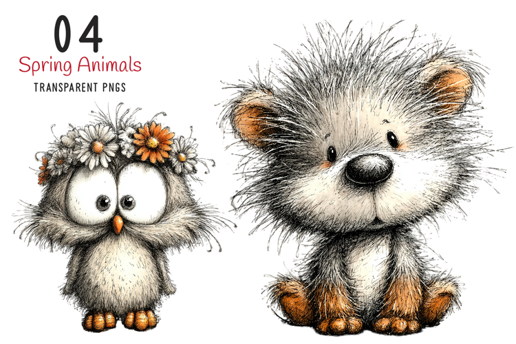 Whimsical Spring Animals Clipart