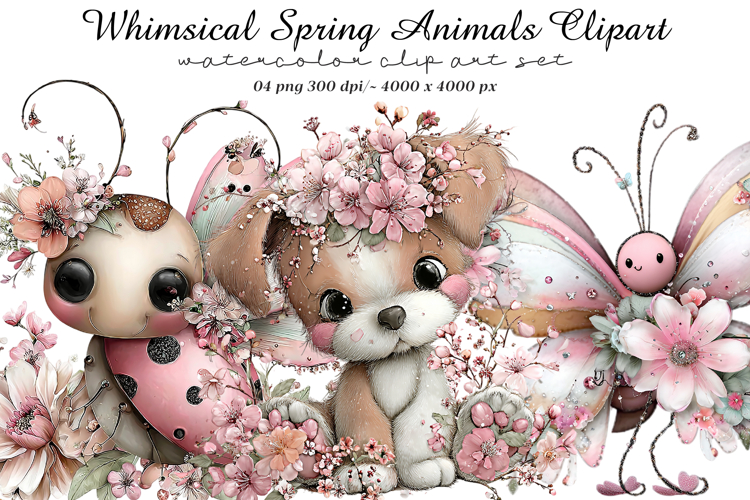 Whimsical Spring Animals Clipart