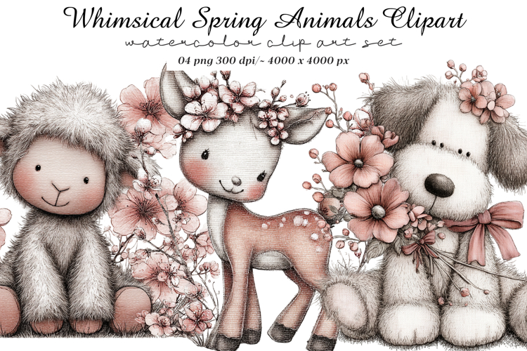 Whimsical Spring Animals Clipart