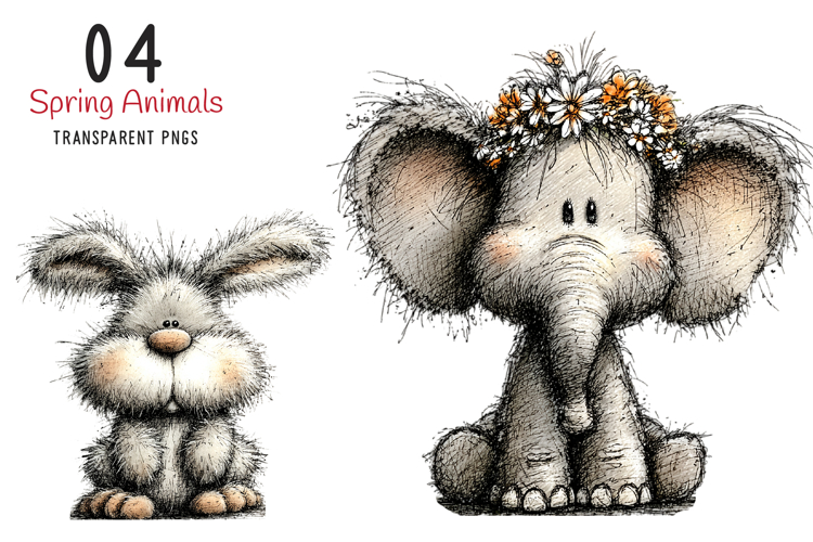 Whimsical Spring Animals Clipart