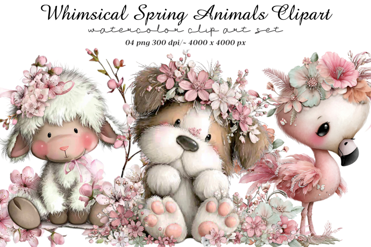 Whimsical Spring Animals Clipart