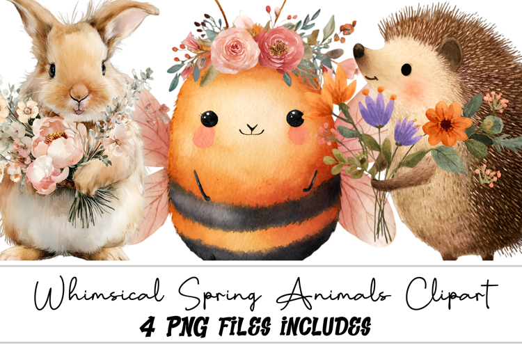 Whimsical Spring Animals Clipart