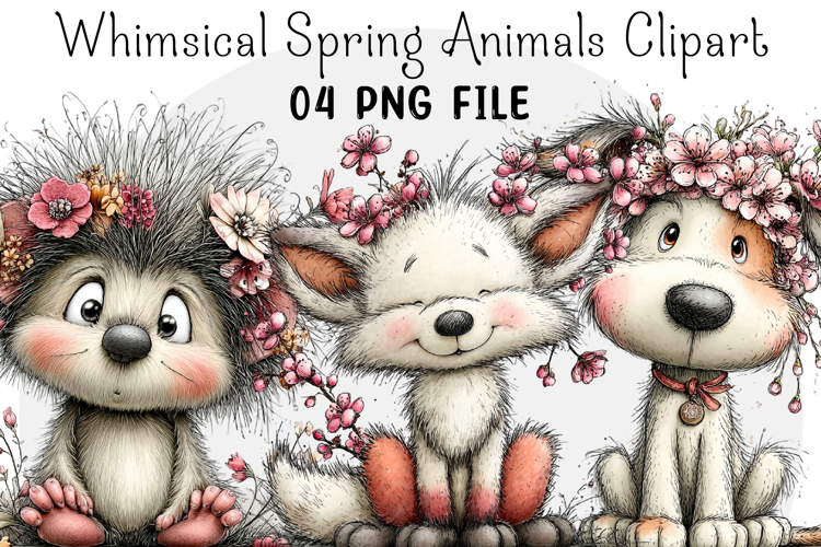 Whimsical Spring Animals Clipart