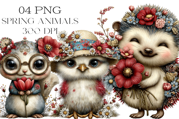 Whimsical Spring Animals Clipart