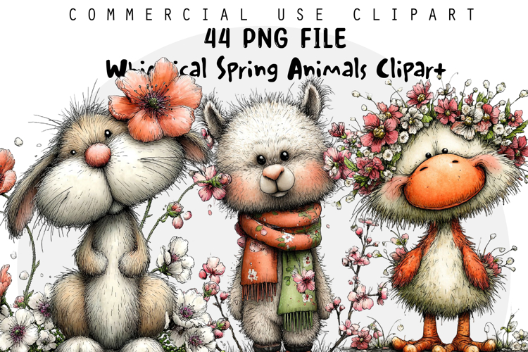 Whimsical Spring Animals Clipart