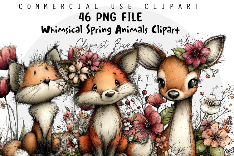 Whimsical Spring Animals Clipart
