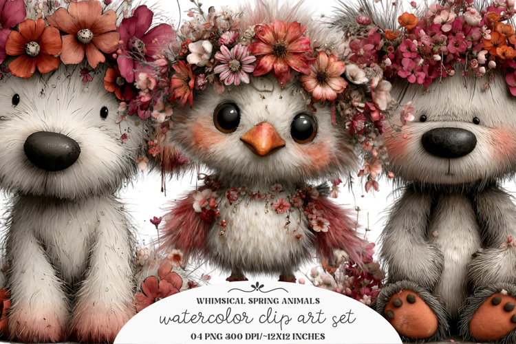 Whimsical Spring Animals Clipart - Spring Animals Png