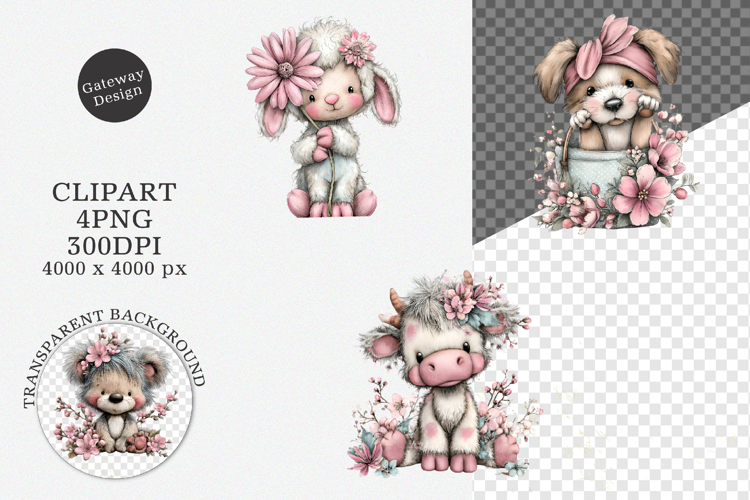 Whimsical Spring Animals Clipart