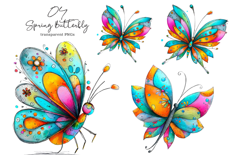 Whimsical Spring Butterfly Clipart