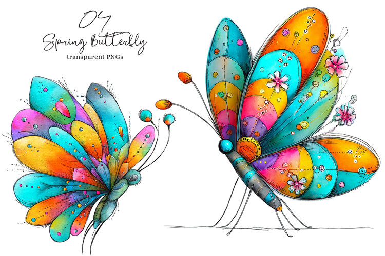 Whimsical Spring Butterfly Clipart