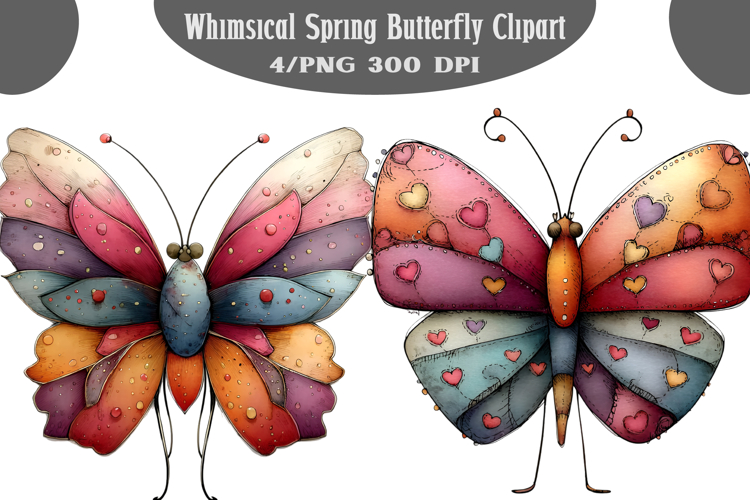 Whimsical Spring Butterfly Clipart