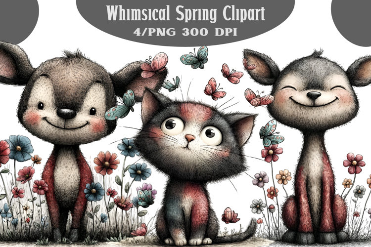 Whimsical Spring Clipart PNG