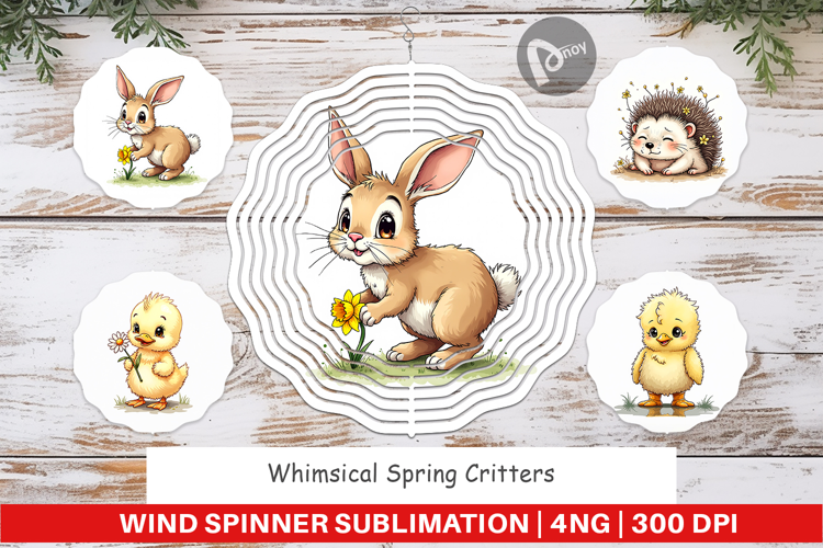 Whimsical Spring Critters Wind Spinner