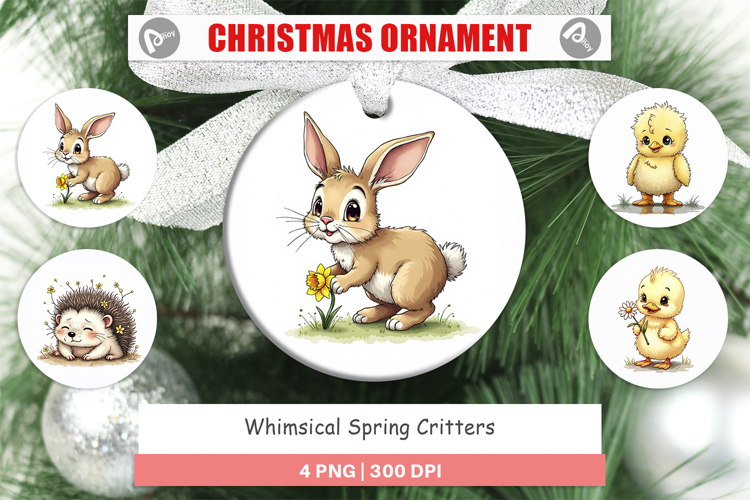 Whimsical Spring Critters Ornament