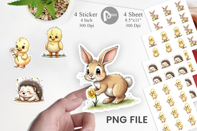 Whimsical Spring Critters Sticker
