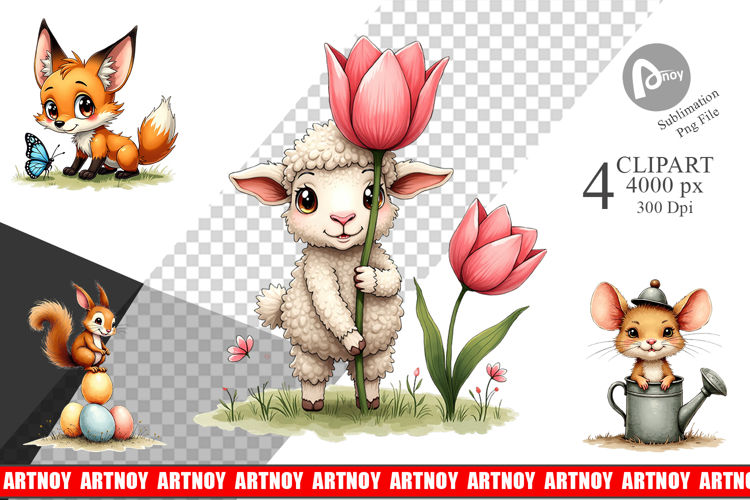 Whimsical Spring Critters Clipart