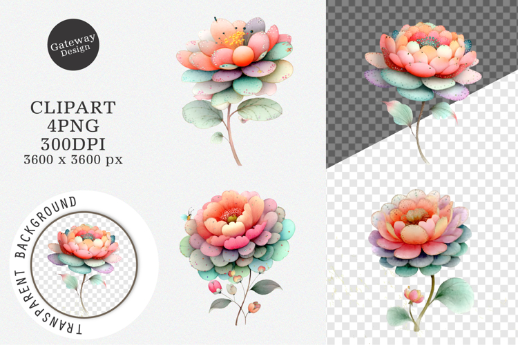Whimsical Spring Flower Clipart, Spring Flower PNG