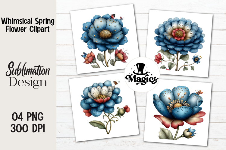 Whimsical Spring Flower Clipart