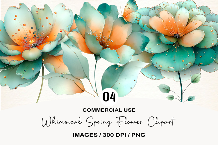 Whimsical Spring Flower Clipart