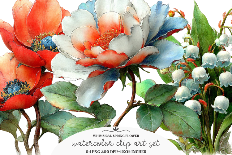 Whimsical spring flower clipart - spring flower Png